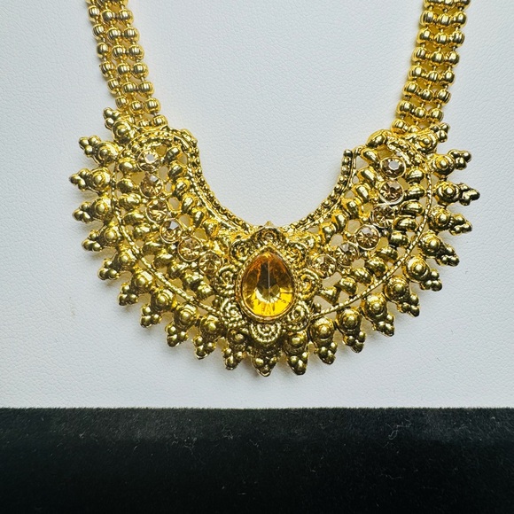 Faux Citrine Statement Necklace - SKU N - Picture 2 of 4